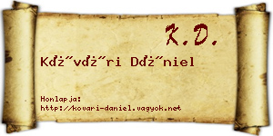 Kővári Dániel névjegykártya